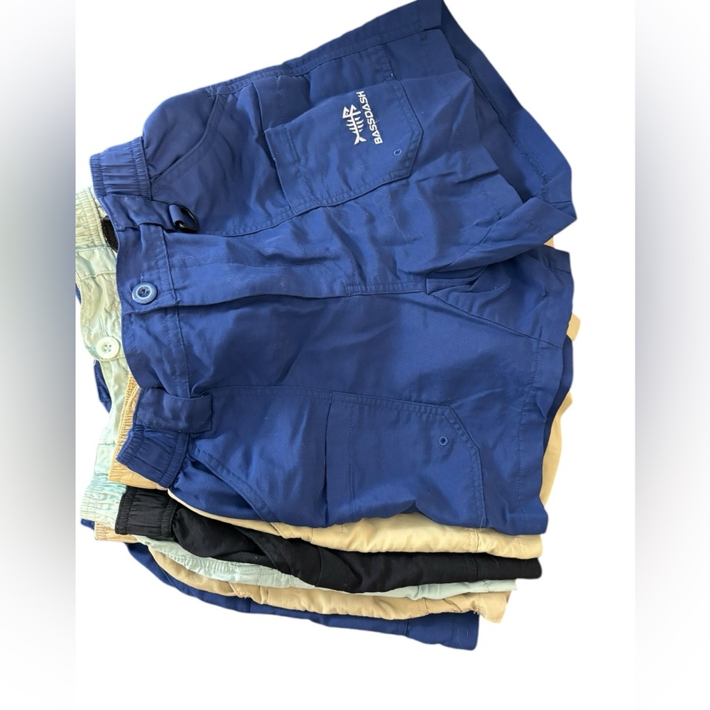 6 pairs of boys shorts. Size medium. Bassdash. Quick dry. Fishing shorts.